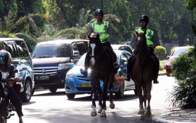 Ada Pasukan Berkuda Menjaga Pemilu Pileg 2014 di Jakarta