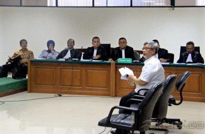 Akil Mochtar saat Bersaksi di Sidang Walikota Palembang