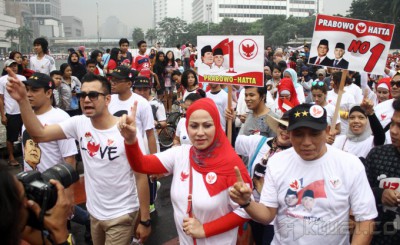 Aksi kampanye artis Ibu Kota dukung Prabowo-Hatta di HI