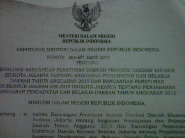 Alokasi Anggaran RKPD, KUA dan PPAS DKI Jakarta 2015 Tak Konsisten