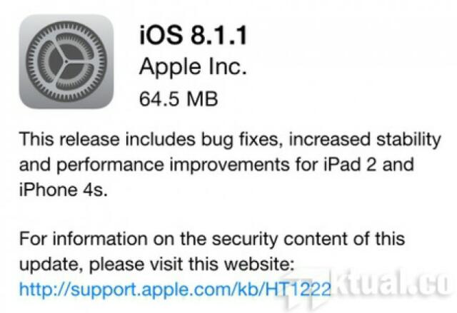Apple Resmi Hadirkan Update iOS 8.1.1