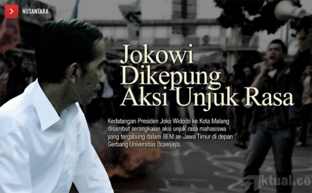 Datang ke Malang, Jokowi Dikepung Aksi Unjuk Rasa