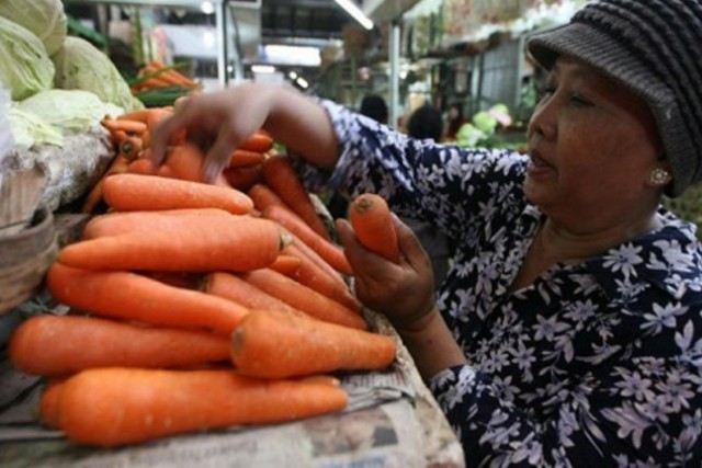 Harga Wortel Impor dari Tiongkok di Pasar Pangkalpinang Naik