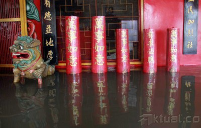 Jelang Imlek, Vihara Amurva Bhumi Banjir