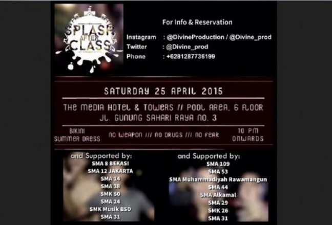 Nama Sekolah Masuk Poster Pesta Bikini, Kepsek Dipanggil Disdik