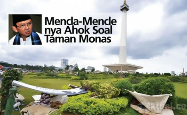 Tak Masalahkan Kerusakan Taman Monas, Ahok Tidak Konsisten
