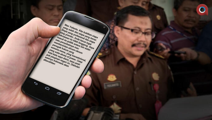 SMS Ancaman HT Kepada Kasubdit Kejagung Yulianto (Aktual/Ilst.Nelson)