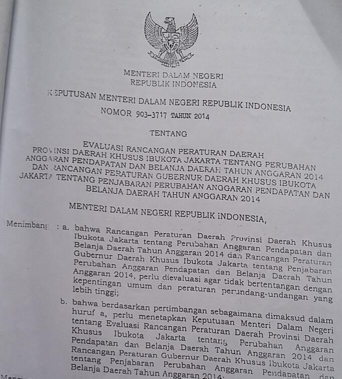 hasil evaluasi Kemendagri.