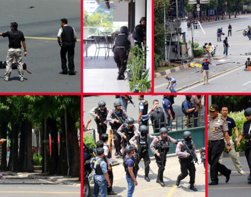 Aksi Teror Bom dan Baku Tembak Polisi di Sarinah Jakarta Baku Tembak Teror Bom Sarinah (Foto: Tino Oktaviano)