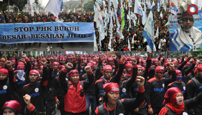 Demonstrasi Buruh (Aktual/Junaidi)