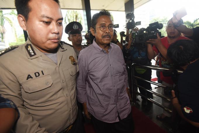 Anggota Majelis Penasihat Korps Alumni Himpunan Mahasiswa Islam (KAHMI) Fahmi Idris mendatangi Gedung KPK di Jakarta, Kamis (12/5)