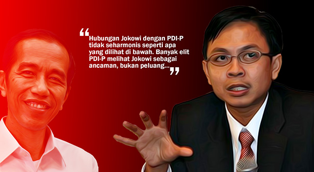 Pengamat politik Burhanuddin Muhtadi mengungkapkan hubungan Presiden Jokowi dengan PDI-Perjuangan tidak harmonis. (ilustrasi/aktual.com)