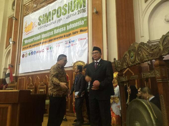 Menteri Agama saat mengahadiri Simposium Internasional PPI Sedunia di Kairo Mesir