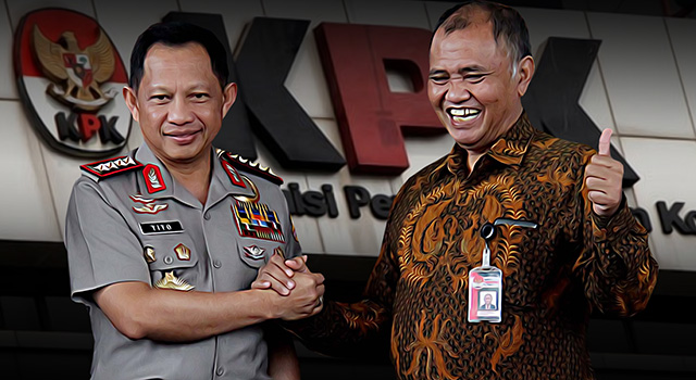 Kapolri Jenderal Tito Karnavian, bersama Ketua KPK Agus Rahardjo. (ilustrasi/aktual.com)