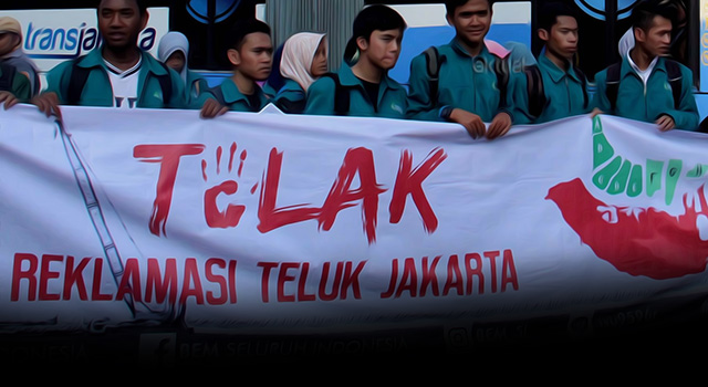 Demontrasi Aliansi Mahasiswa - Menolak proyek reklamasi pulau G. (ilustrasi/aktual.com)
