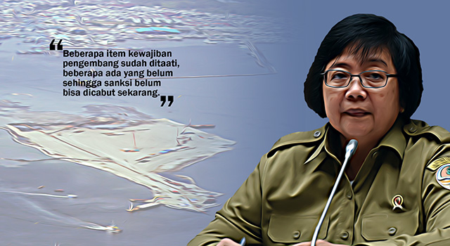 Menteri Lingkungan Hidup dan Kehutanan (LHK) Siti Nurbaya - sanksi administratif proyek reklamasi Pulau C, D dan G. (ilustrasi/aktual.com)