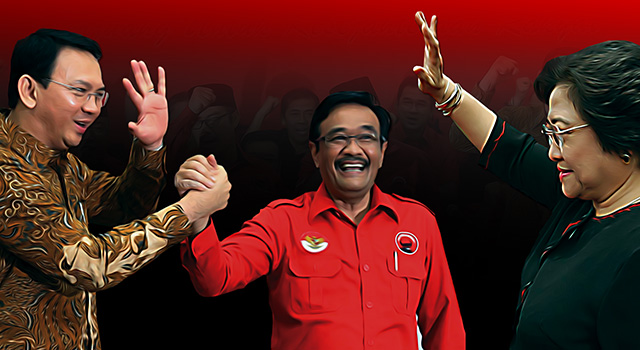 PDIP resmi mengusung calon gubernur dan calon wakil gubernur DKI Basuki Tjahaja Purnama (Ahok)-Djarot Saiful Hidayat dalam Pilkada DKI 2017 mendatang. (ilustrasi/aktual.com)