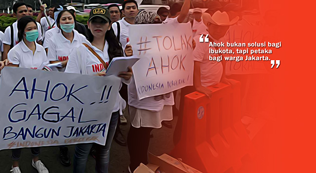 Aksi ‘Indonesia Bergerak’ menolak pencalonan kembali Basuki Tjahaja Purnama (Ahok). (ilustrasi/aktual.com)