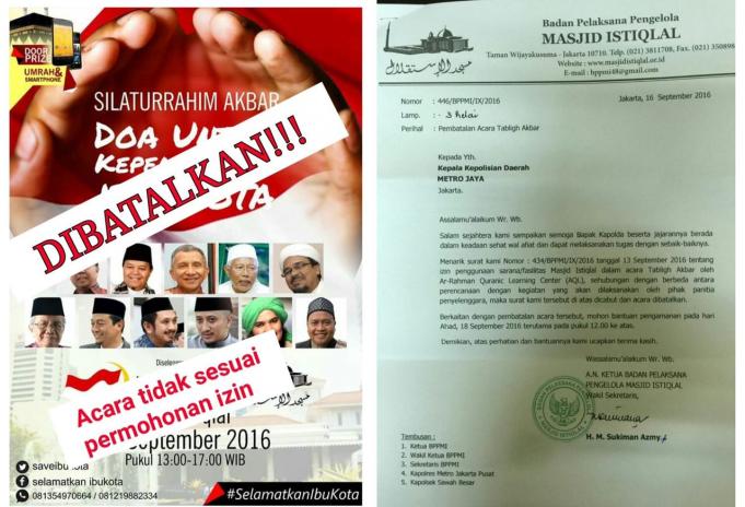 Tabligh Akbar Dibatalkan Masjid Istiqlal