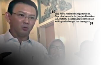 Ganggu Keharmonisan Kehidupan Berbangsa, Ahok Minta Maaf Gubernur DKI Basuki Tjahaja Purnama (Ahok) akhirnya meminta maaf kepada seluruh umat Islam terkait pernyataannya soal surat Al MAidah Ayat 51 saat bertatap muka dengan warga Pulau Seribu beberapa waktu lalu. (ilustrasi/aktual.com)