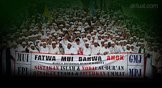Ribuan Umat Islam Desak Polisi Segera Tangkap Ahok Gubernur Penista Agama. (ilustrasi/aktual.com)