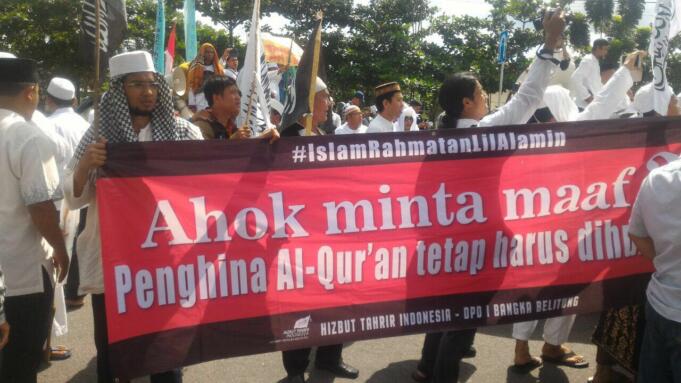 Demo Umat Islam di Pangkal Pinang, Desak Ahok Segera Dihukum