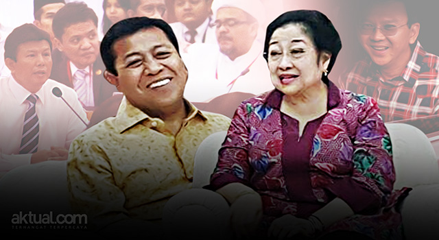 Ketua Umum Partai Golkar Setya Novanto sambangi kediaman Ketuam Umum PDIP, Megawati Soekarno Putri. (ilustrasi/aktual.com)