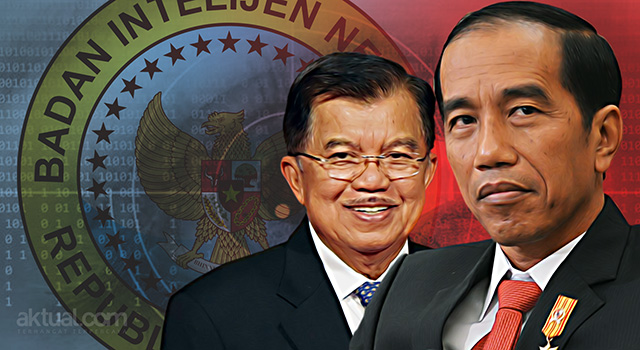 Presiden Joko Widodo dan Wakil Presiden Jusuf Kalla - KIinerja intelijen. (ilustrasi/aktual.com)