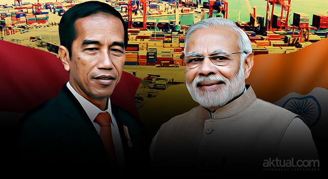 Presiden Joko Widodo - Perdana Menteri India Narendra Modi. (ilustrasi/aktual.com - foto/antara)
