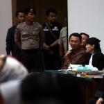 Gubernur Non Aktif Basuki Tjahaja Purnama Menghadiri sidang Lanjutan Kasus Dugaan Penistaan Agama di Auditorium Kementrian Pertanian, Jakarta, Selasa, 31 Januari 2016. Sidang lanjutan yang ke delapan ini diagendakan mendengarkan keterangana saksi salah satunya ketua MUI, Ma'aruf Amin dan anggota KPUD DKI Jakarta Dahlia. Pool/JP/Seto Wardhana
