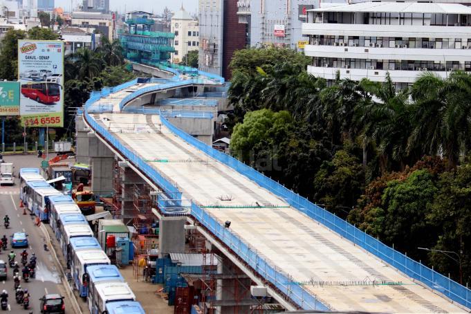 PT MRT Jakarta akan melakukan percepatan pembangunan pada tahun 2017 dengan target 37 persen peningkatan konstruksi, sehingga akan berdampak kemacetan di sejumlah titik. AKTUAL/Munzir