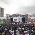 Pasangan calon Gubernur dan Wakil Gubernur DKI Jakarta no urut satu, Agus Harimurti Yudhoyono - Sylviana Murni saat menghadiri kampanye akbar Satukan Jakarta di Lapangan Soemantri Brodjonegoro, Jakarta, Sabtu (11/2). Kampanye akbar ini bertujuan untuk menyatukan tekad, hati, pikiran dan perjuangan untuk Pilgub DKI pada 15 Februari 2017. AKTUAL/Tino Oktaviano