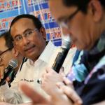 Ketua Komisi VII DPR RI Satya Yudha, saat diskusi polemik dengan tema "Republik Freeport" di Jakarta, Sabtu (25/2). Sikap PT Freeport Indonesia yang terus-terusan ngotot melawan pemerintah RI adalah wajar. Sebabnya, Freeport sempat nyaman dimanjakan oleh pemerintahan Susilo Bambang Yudhoyono (SBY) dan dijamin oleh surat Sudirman Said ketika masih menjabat Menteri Energi dan Sumber Daya Mineral. AKTUAL/Tino Oktaviano