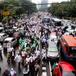 Ratusan ribu umat Islam melakukan aksi long march menuju ke Masjid Istiqal, Jakarta, Sabtu (11/2/2017). Kegiatan aksi 112 ini digelar di Masjid Istiqlal dengan agenda zikir dan tausiyah nasional, Aktual.com/Munzir.