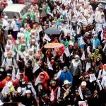 Ratusan ribu umat Islam melakukan aksi long march menuju ke Masjid Istiqal, Jakarta, Sabtu (11/2/2017). Kegiatan aksi 112 ini digelar di Masjid Istiqlal dengan agenda zikir dan tausiyah nasional, Aktual.com/Munzir.