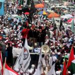 Ratusan ribu umat Islam melakukan aksi long march menuju ke Masjid Istiqal, Jakarta, Sabtu (11/2/2017). Kegiatan aksi 112 ini digelar di Masjid Istiqlal dengan agenda zikir dan tausiyah nasional, Aktual.com/Munzir.