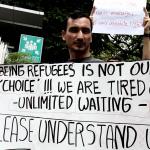 Aksi pencari suaka geruduk Kantor UNHCR. Mereka meminta kejelasan kepada UNHCR terkait kepengurusan administrasi agar dapat menetap di negara pihak ketiga. AKTUAL/Munzir