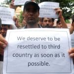 Aksi pencari suaka geruduk Kantor UNHCR. Mereka meminta kejelasan kepada UNHCR terkait kepengurusan administrasi agar dapat menetap di negara pihak ketiga. AKTUAL/Munzir