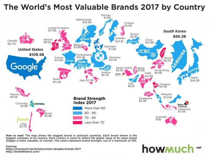 Brand Finance Global 500 Map - Telco