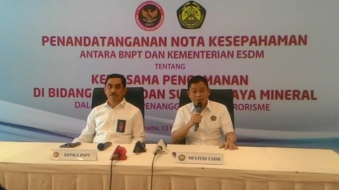 ESDM teken MoU dengan BNPT terkait sabotase dan terorisme