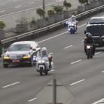 Rombongan Raja Salman bin Abdulaziz Al Saud melintas di ruas Jalan Tol Jagorawi, Jakarta, Rabu (1/3/2017). Raja Salman beserta rombongan tiba di Indonesia melalui bandara Halim Perdanakusuma dan langsung bertolak ke Istana Bogor, Jawa Barat. AKTUAL/Munzir