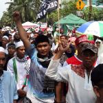 Aksi kawal sidang Ahok ini dalam rangka mengawal sidang tuntutan terdakwa kasus penodaan agama yang dilakukan Gubernur DKI Jakarta, Basuki Tjahaja Purnama atau Ahok. AKTUAL/Munzir