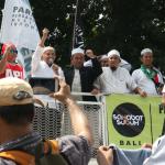 Aksi kawal sidang Ahok ini dalam rangka mengawal sidang tuntutan terdakwa kasus penodaan agama yang dilakukan Gubernur DKI Jakarta, Basuki Tjahaja Purnama atau Ahok. AKTUAL/Munzir