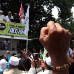 Aksi kawal sidang Ahok ini dalam rangka mengawal sidang tuntutan terdakwa kasus penodaan agama yang dilakukan Gubernur DKI Jakarta, Basuki Tjahaja Purnama atau Ahok. AKTUAL/Munzir