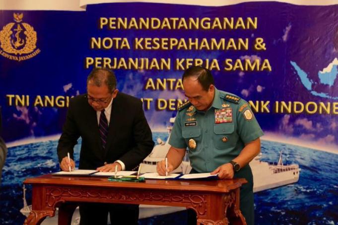 BI TNI AL teken Kerjasama distribusi Uang