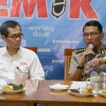 Kepala Bagian Penerangan Umum Polri, Kombes Pol Martinus Sitompul saat diskusi Pilkada di Cikini, Jakarta Pusat, Sabtu (15/4). Diskusi tersebut bertemakan Pilkada Sehat dan Demokratis. AKTUAL/Tino Oktaviano