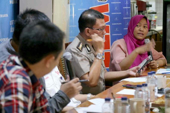 Ketua Bawaslu DKI Jakarta Mimah Susanti saat diskusi Pilkada di Cikini, Jakarta Pusat, Sabtu (15/4). Diskusi tersebut bertemakan Pilkada Sehat dan Demokratis. AKTUAL/Tino Oktaviano