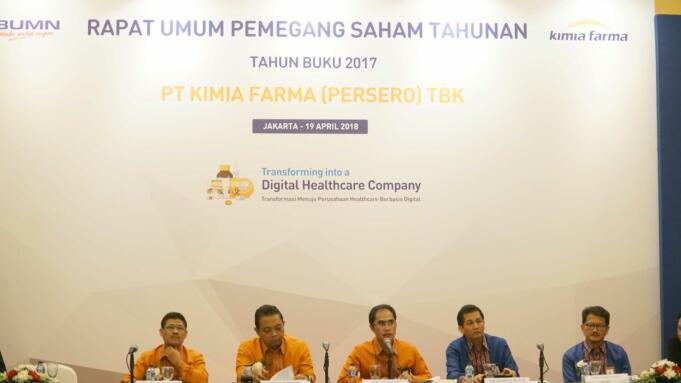 RUPS Kimia Farma di Jakarta, Kamis (19/4) menyetujui untuk membagikan deviden sebesar Rp98 Miliar.