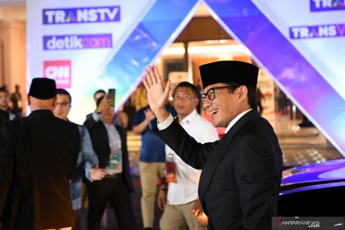 Sandiaga Uno Tiba di Hotel Sultan untuk Debat Ketiga