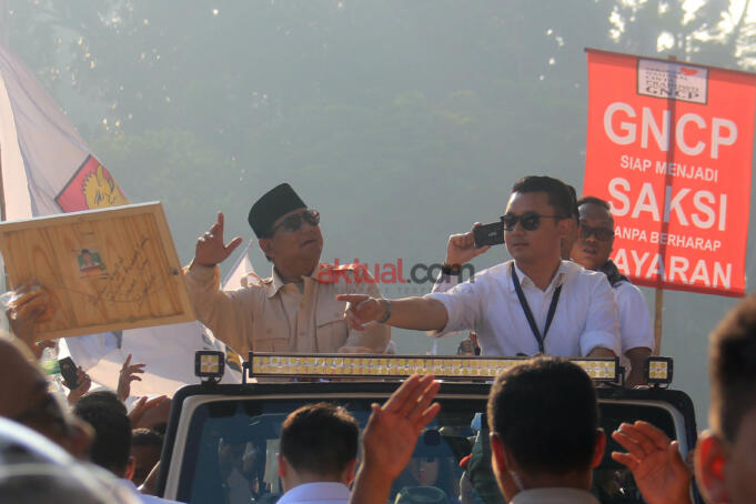 Kampanye akbar pasangan Calon Presiden (Capres) Prabowo Subianto - Sandiaga Salahudin Uno di Stadion Gelora Bung Karno, Jakarta pada Minggu 7 April 2019. AKTUAL/WARNOTO